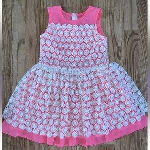 Girls Size 4 Dress Boutique Halabaloo Pink White Spring Summer